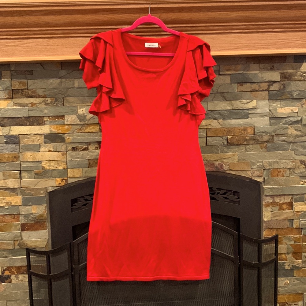 Red light sweater dress
